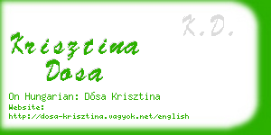 krisztina dosa business card